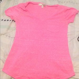 Pink v-neck shirt